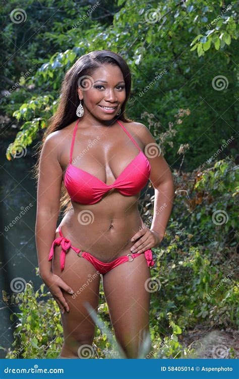 Summer Black Woman In Bikini Stock Photo Image Of Smile Lady