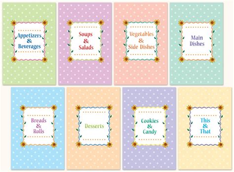 Extra wide for use with sheet protectors. Full-Color Stock Divider D477 - Morris Press Cookbooks