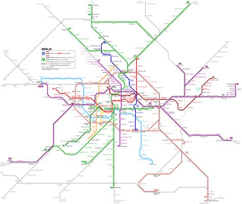 Berlin U Bahn And S Bahn Network Map Netzplan