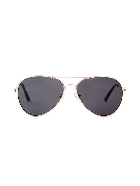 Aviator Black Lens Gold Frame Sunglasses