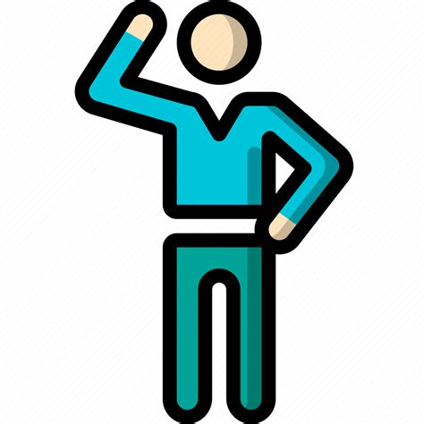Man Standing Stick Figure Waving Icon Download On Iconfinder