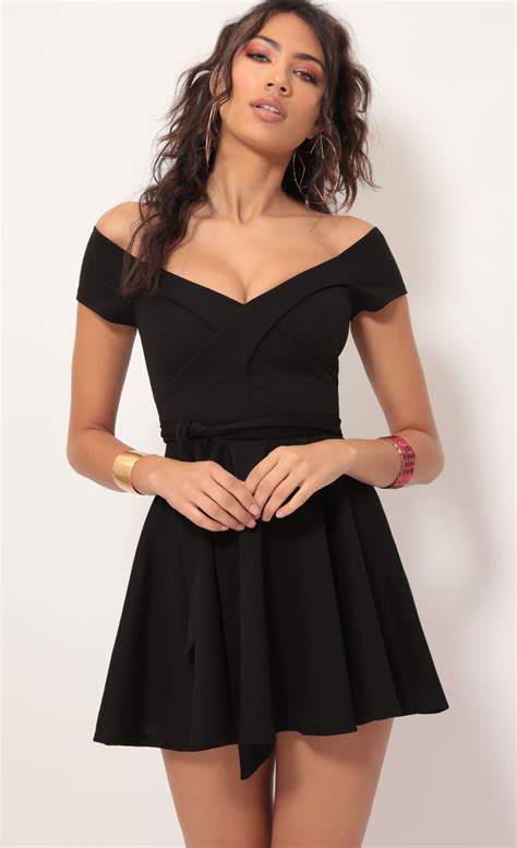 Party Dresses Ambrose Pleated A Line Dress In Black