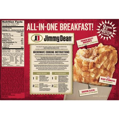 Jimmy Dean Sausage And Cheese Stuffed Hash Browns 4 Count Frozen