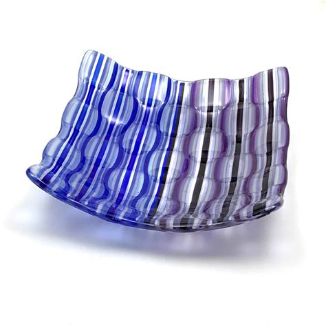 Fused Glass Optical Illusion Bowl Fused Glass Plate Art Etsy