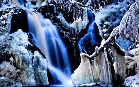 Free Photo Ice Forest Waterfall Nb Scene Rugged Free Download