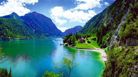 Lake Achen The Largest Lake In The North Of Jenbach In Tyrol Austria
