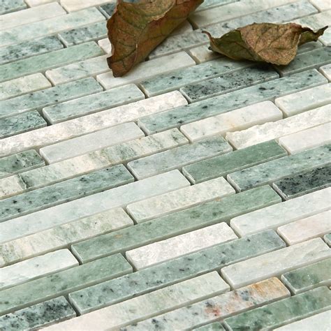 Marble Mosaic Tile Tibet Collection Mm 5102 Ming Green Strips