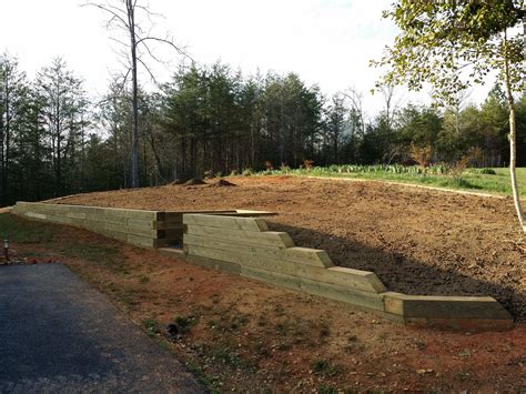 This Retaining Wall Utilizes 6x6 Posts With A Center Indention For