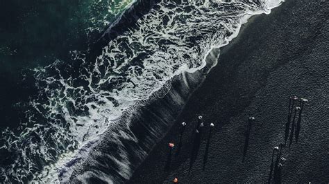 Download Wallpaper 1920x1080 Ocean Aerial View Wave