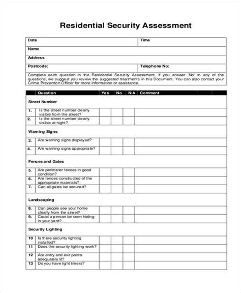 Physical Security Assessment Template