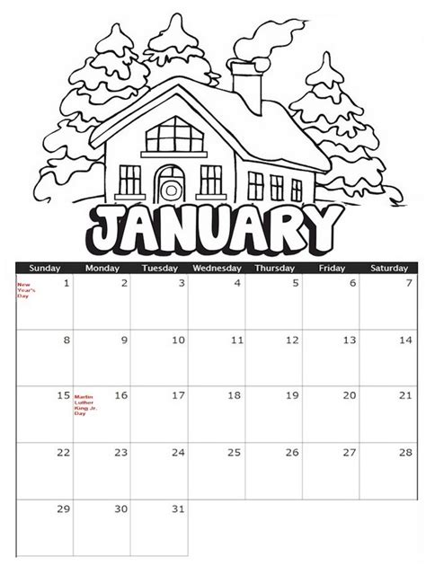 Calendar Coloring Pages For Kids To Become Familiar With The Days And
