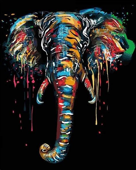 Paint By Numbers Diy Kit Elephant Etsy In 2021 Elephant Painting