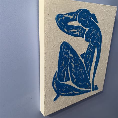 Original Art Painting Blue Nude Henry Matisse Style By Zoey For Sale