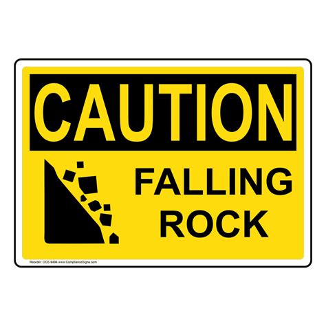 Osha Caution Falling Rock Sign Oce 9494 Recreation