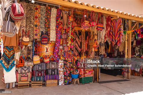 Souvenirs At The Pisac Artisan Market Peru Stock Photo Download Image