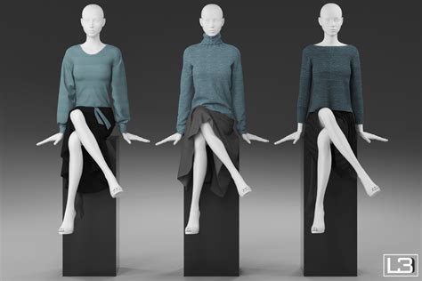 Sitting Woman Mannequin 3d Model