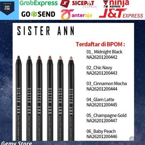 Jual Sister Ann Double Effect Waterproof Eyepencil 11 Colors Shopee Indonesia