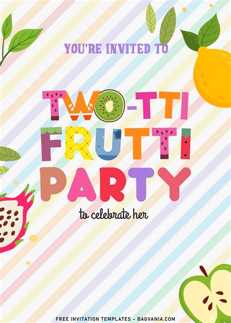 Cool 7 Trendy And Fresh Two Tti Frutti 2nd Birthday Invitation