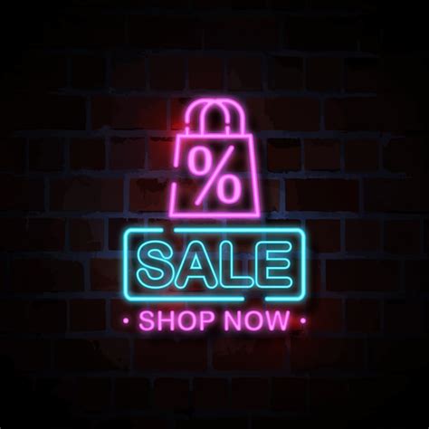 Premium Vector Sale Neon Style Sign Illustration