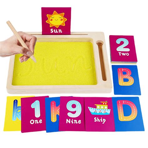 Buy 1 Set Sand Tracing Tray Montessori Letter Formation Sand Tray With