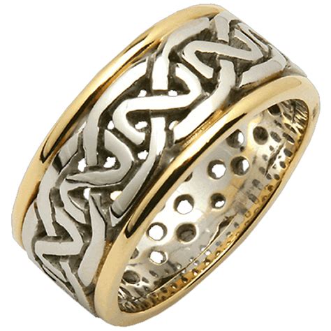 Some of our wedding rings for men have both sterling. Mens 14k Gold Two Tone Celtic Knot Wedding Ring-Made in ...