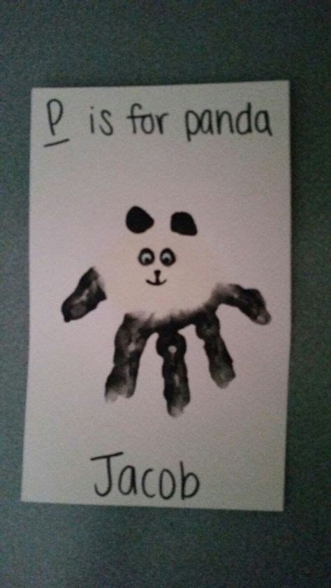 P Is For Panda Sorry A Bit Blurry Handprint Crafts School Crafts