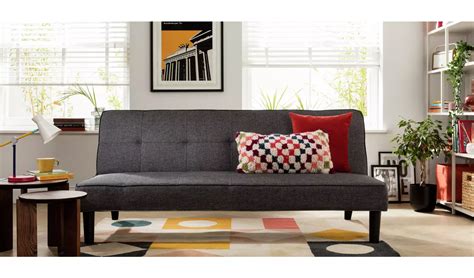 Habitat Patsy Fabric 2 Seater Clic Clac Sofa Bed Charcoal Ebay