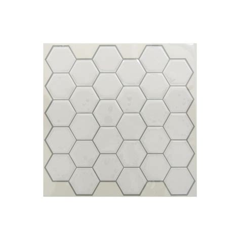 Sticktiles 105 In X 105 In White Hexagon Peel And Stick Tiles 4