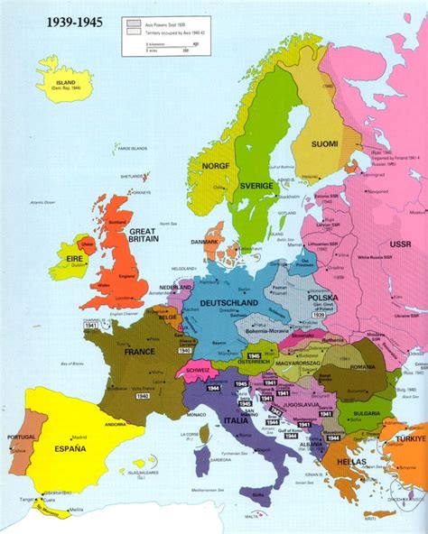 Europe Map 1939 1945 Philatelic Database