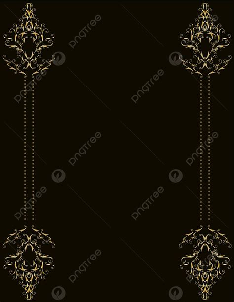 Elegant Gold Black Background Border Curly Elegance Vector Border