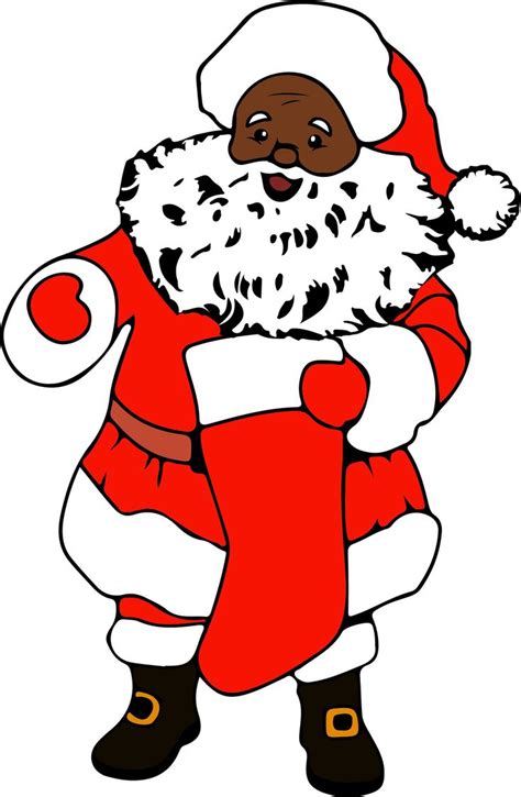 Santa Claus Svg Png African American Santa Claus Svg Black Santa