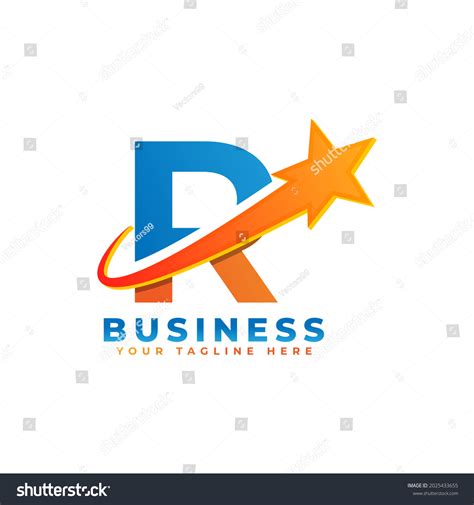 Letter R Star Swoosh Logo Design Stock Vector Royalty Free 2025433655
