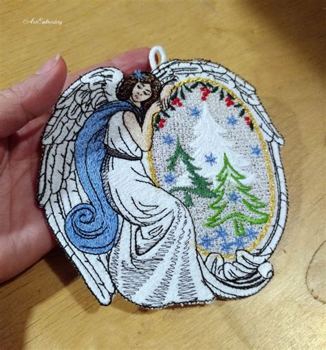 Fsl Winter Angel Machine Embroidery Freestanding Lace Etsy