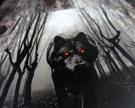 Black Wolf Art Print Black Shuck Cryptid Illustration Etsy