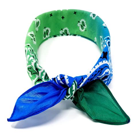 Bandanas Green And Blue Paisley Bandana Headwrap Shyface