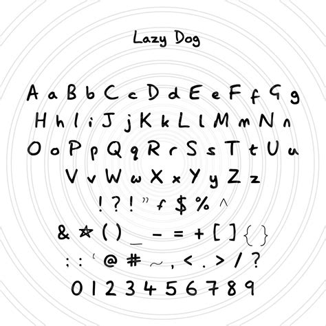 Lazy Dog Handwriting Script Font Alphabet Numbers Letters Etsy