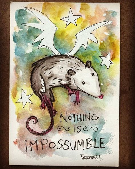 Awesome Possum Art Animal Illustration