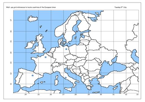 Grid Reference Using Europe European Union Teaching Resources