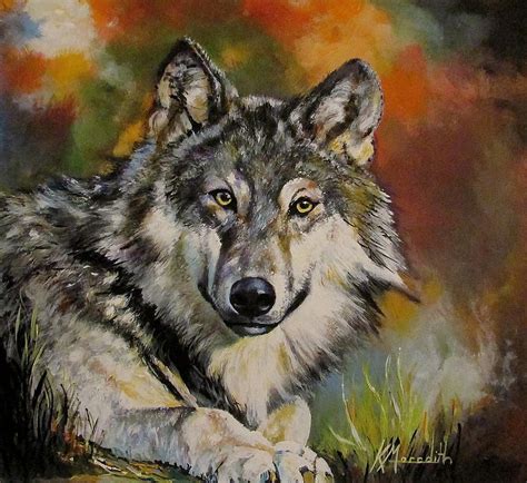 Acrylic Wolf Painting