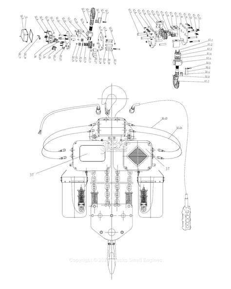 Jet Tools Volt Series Electric Chain Hoists 182510 Parts Diagram For