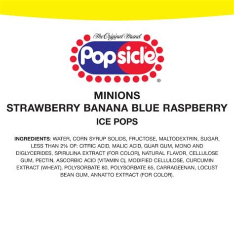 Popsicle Minions Ice Pops Strawberry Banana And Blue Raspberry Frozen