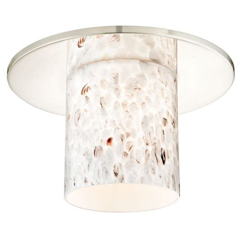 Decorative Recessed Ceiling Trim With Art Glass Cylinder Shade