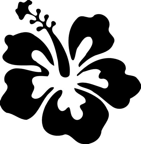 Hibiscus Simple Black Clip Art At Vector Clip Art Online