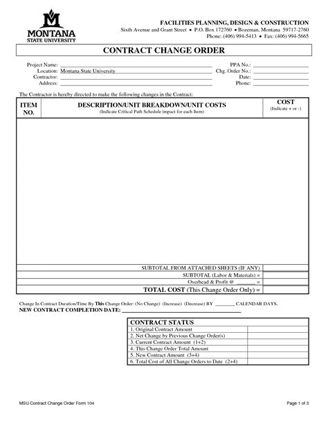 Construction Work Order Format In Word Template Lab