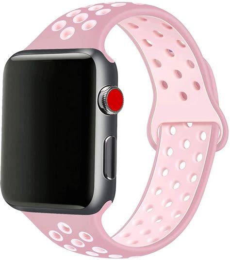 Pink And White Breathable Apple Watch Band With Fadeless Soft Etsy