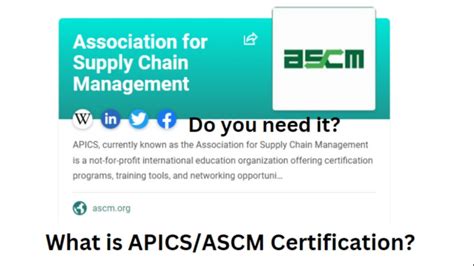 What Is Ascm Apics Certification Youtube