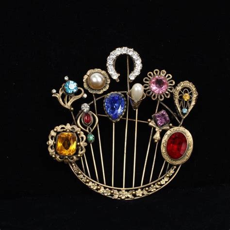 Sold Price Joseff Hollywood Giant Jeweled Hat Pin Brooch June 1