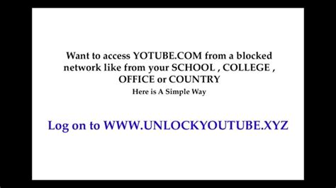 How To Unblock Youtube In Schoolcollegeofficecountryany Firewall