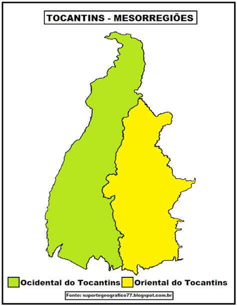 Atividade Com Mapa MesorregiÕes Do Tocantins Suporte Geográfico