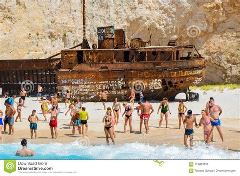 Shipwreck Beach Zakynthos Island Greece Editorial